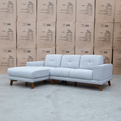 The Khloe Three Seat Chaise Lounge LHF - Whisper available to purchase from Warehouse Furniture Clearance at our next sale event.