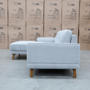 The Khloe Three Seat Chaise Lounge LHF - Whisper available to purchase from Warehouse Furniture Clearance at our next sale event.