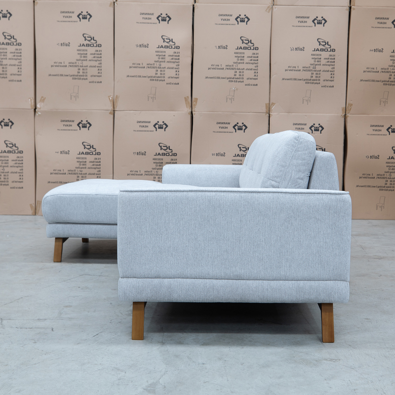 The Khloe Three Seat Chaise Lounge LHF - Whisper available to purchase from Warehouse Furniture Clearance at our next sale event.