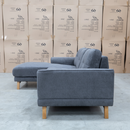 The Khloe Three Seat Chaise Lounge LHF - Shadow available to purchase from Warehouse Furniture Clearance at our next sale event.