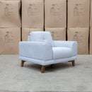 The Khloe Fabric Armchair - Whisper available to purchase from Warehouse Furniture Clearance at our next sale event.