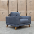 The Khloe Fabric Armchair - Shadow available to purchase from Warehouse Furniture Clearance at our next sale event.