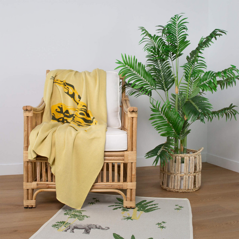 The Rayell Kids Snake Throw - Banana Yellow - KAN15  - Available Instore Only available to purchase from Warehouse Furniture Clearance at our next sale event.