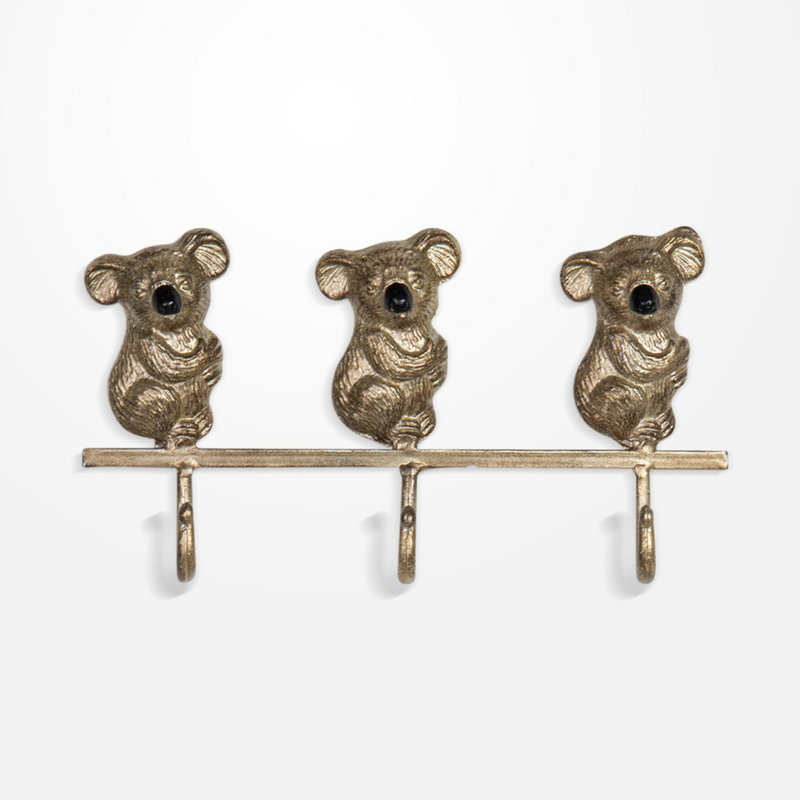 The Rayell Koala Wall Hooks - Antique Gold - HK431   - Available Instore Only available to purchase from Warehouse Furniture Clearance at our next sale event.
