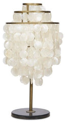 The Capiz Shell Tierred Table Lamp - Gold/Cream - LG01 - Available In-Store Only available to purchase from Warehouse Furniture Clearance at our next sale event.