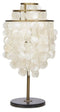 The Capiz Shell Tierred Table Lamp - Gold/Cream - LG01 - Available In-Store Only available to purchase from Warehouse Furniture Clearance at our next sale event.