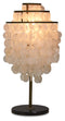 The Capiz Shell Tierred Table Lamp - Gold/Cream - LG01 - Available In-Store Only available to purchase from Warehouse Furniture Clearance at our next sale event.