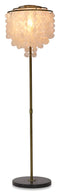 The Capiz Shell Tierred Floor Lamp - Gold/Cream - LG04 - Available In-Store Only available to purchase from Warehouse Furniture Clearance at our next sale event.