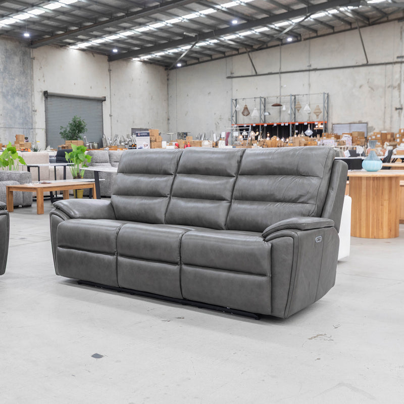 The La-Z-Boy Neilson Twin Power Reclining 3 Seater - Sidekick Charcoal available to purchase from Warehouse Furniture Clearance at our next sale event.