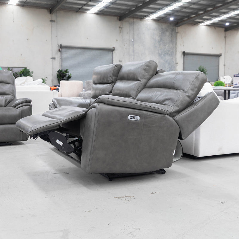 The La-Z-Boy Neilson Twin Power Reclining 3 Seater - Sidekick Charcoal available to purchase from Warehouse Furniture Clearance at our next sale event.