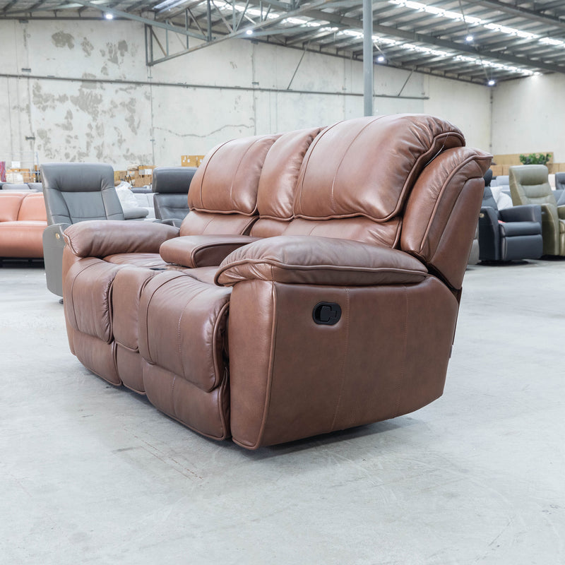 The La-Z-Boy Saxon 2.5 Seat Twin Power Lounge - Juno Whiskey - Floor Stock available to purchase from Warehouse Furniture Clearance at our next sale event.