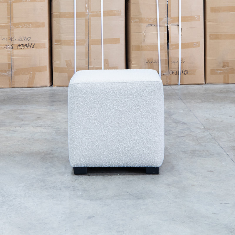The Laura Boucle Ottoman - Cream