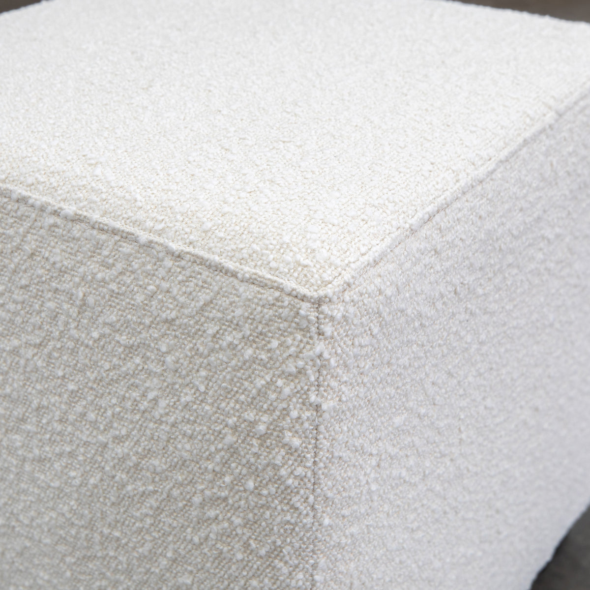 The Laura Boucle Ottoman - Cream available to purchase from Warehouse Furniture Clearance at our next sale event.