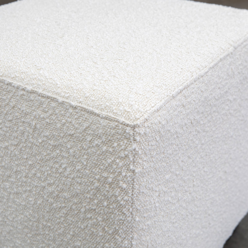 The Laura Boucle Ottoman - Cream