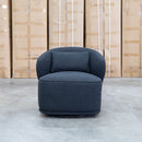 Laura Boucle Swivel Armchair - Black