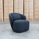 Laura Boucle Swivel Armchair - Black
