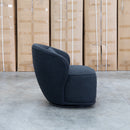 Laura Boucle Swivel Armchair - Black