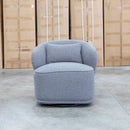 Laura Boucle Swivel Armchair - Dark Grey