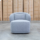 Laura Boucle Swivel Armchair - Light Grey