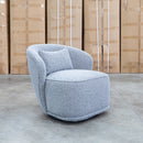 Laura Boucle Swivel Armchair - Light Grey