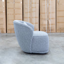 Laura Boucle Swivel Armchair - Light Grey