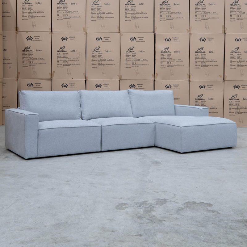 The Layne RHF Chaise Lounge - Silver available to purchase from Warehouse Furniture Clearance at our next sale event.