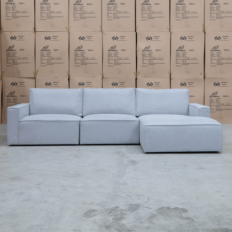 The Layne RHF Chaise Lounge - Silver available to purchase from Warehouse Furniture Clearance at our next sale event.