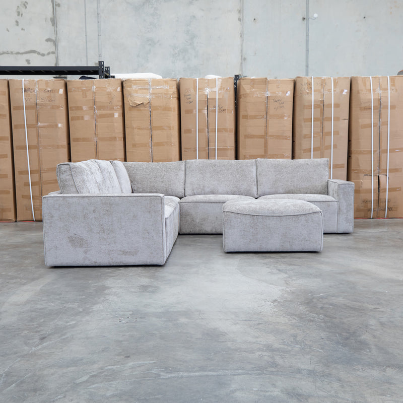 Layne Modular Corner Lounge with Ottoman - Bark