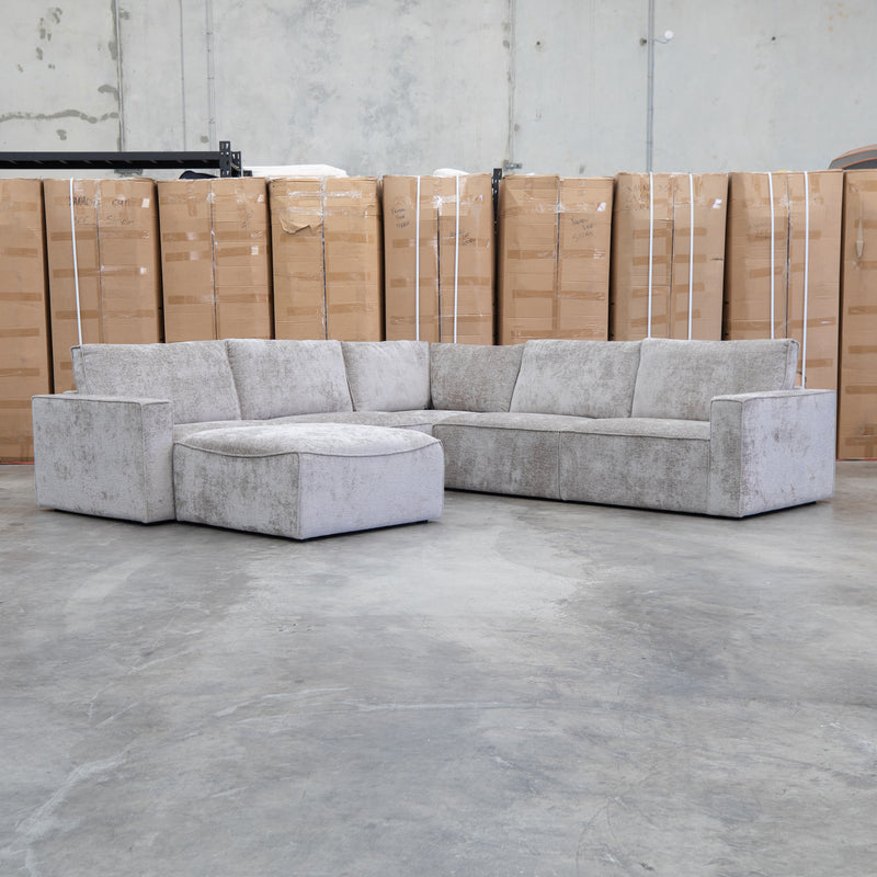 Layne Modular Corner Lounge with Ottoman - Bark