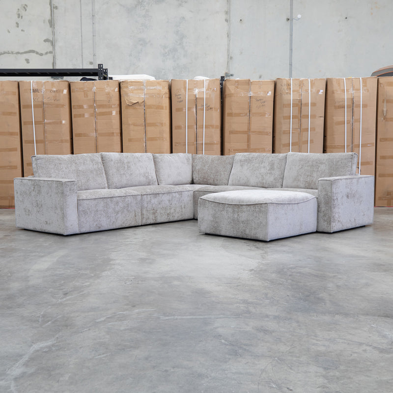 Layne Modular Corner Lounge with Ottoman - Bark