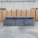 The Layne Modular Corner Lounge with Ottoman - Solo Charcoal available to purchase from Warehouse Furniture Clearance at our next sale event.