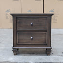 Library Two Drawer Bedside - Grey Oak