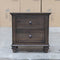 Library Two Drawer Bedside - Grey Oak