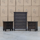 Library Two Drawer Bedside - Grey Oak