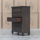Library Five Drawer Tallboy - Grey Oak