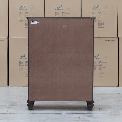 The Library Five Drawer Tallboy - Grey Oak available to purchase from Warehouse Furniture Clearance at our next sale event.