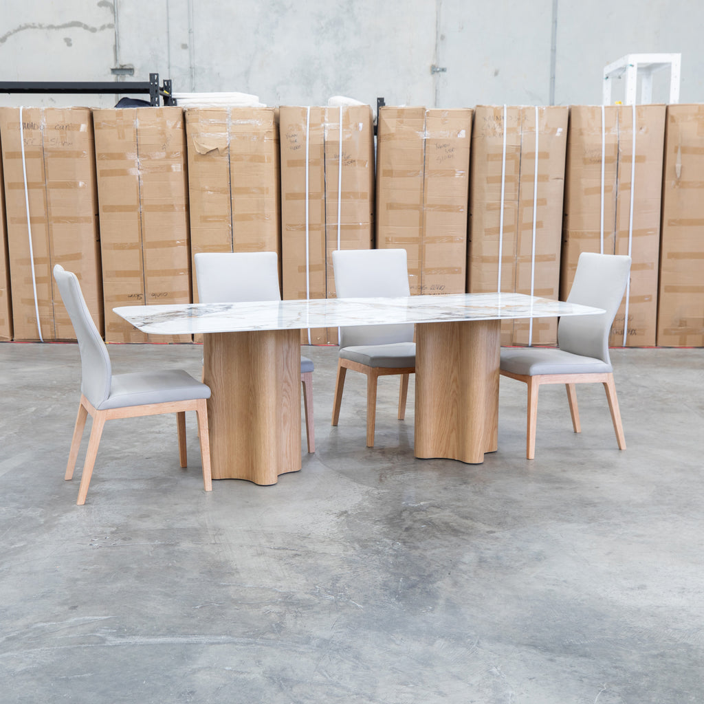 The Lorvani 220cm Sintered Stone Dining Table available to purchase from Warehouse Furniture Clearance at our next sale event.