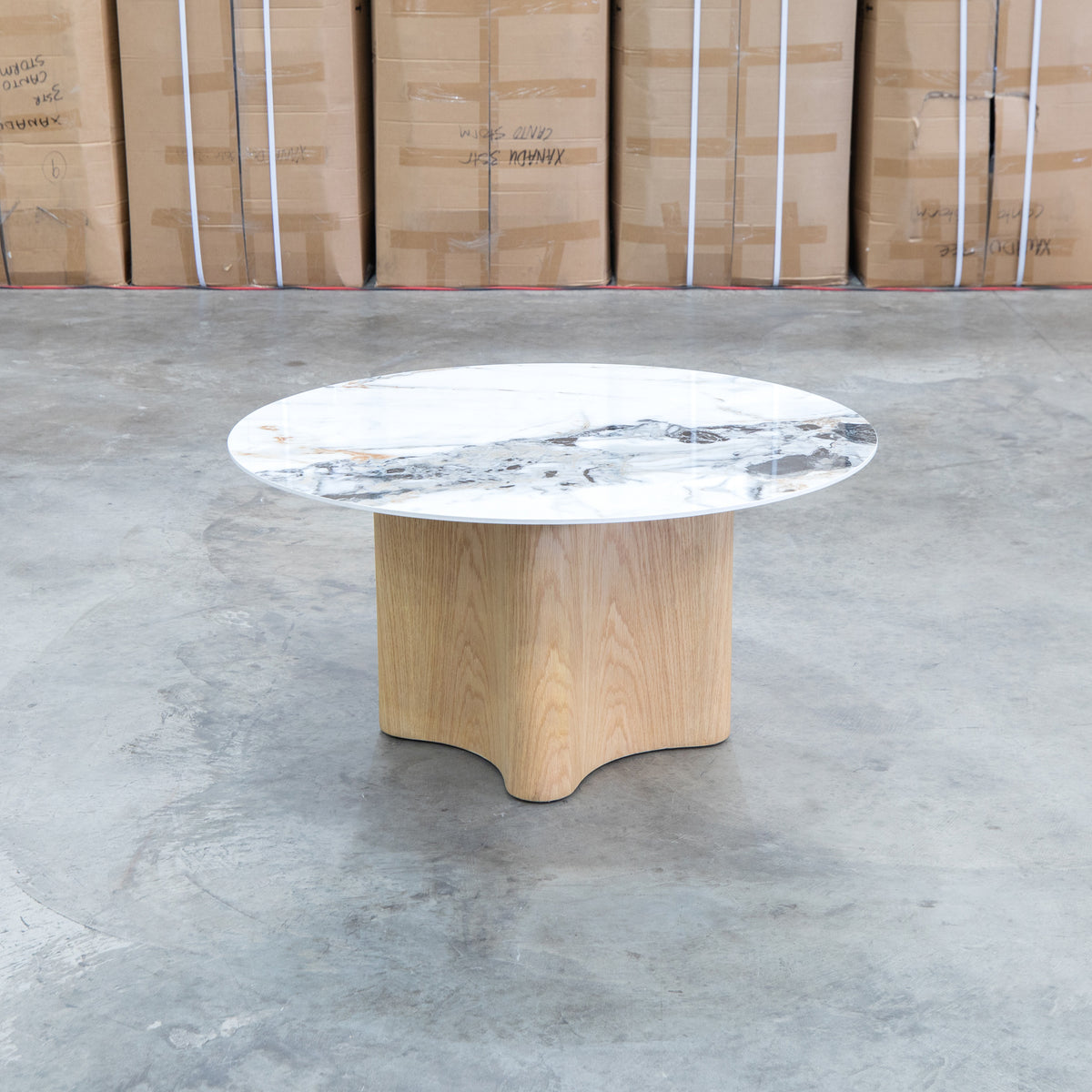 The Lorvani Sintered Stone Round Coffee Table available to purchase from Warehouse Furniture Clearance at our next sale event.