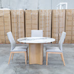 The Lorvani 120cm Round Sintered Stone Dining Table available to purchase from Warehouse Furniture Clearance at our next sale event.