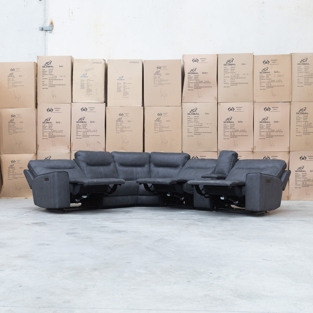The Rottnest Modular Electric Corner Lounge - Grey available to purchase from Warehouse Furniture Clearance at our next sale event.
