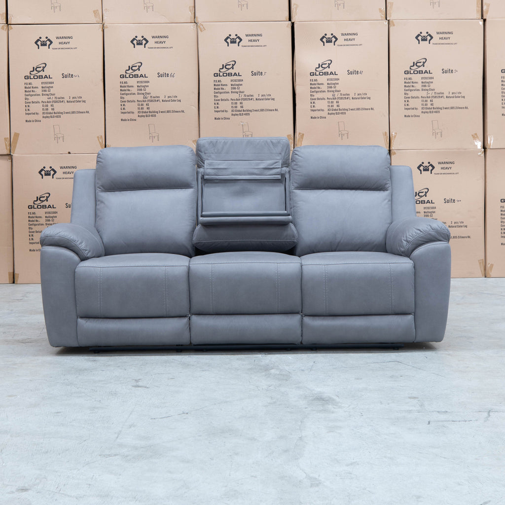 The Bari Three Seat Recliner Lounge - Ash available to purchase from Warehouse Furniture Clearance at our next sale event.