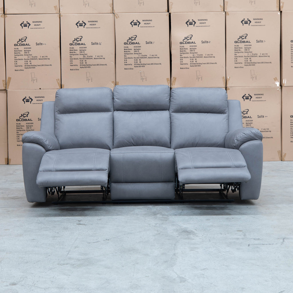 The Bari Three Seat Recliner Lounge - Ash available to purchase from Warehouse Furniture Clearance at our next sale event.