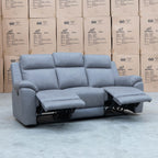 The Bari Three Seat Recliner Lounge - Ash available to purchase from Warehouse Furniture Clearance at our next sale event.