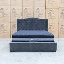 The Avian Queen Fabric Bed – Charcoal available to purchase from Warehouse Furniture Clearance at our next sale event.