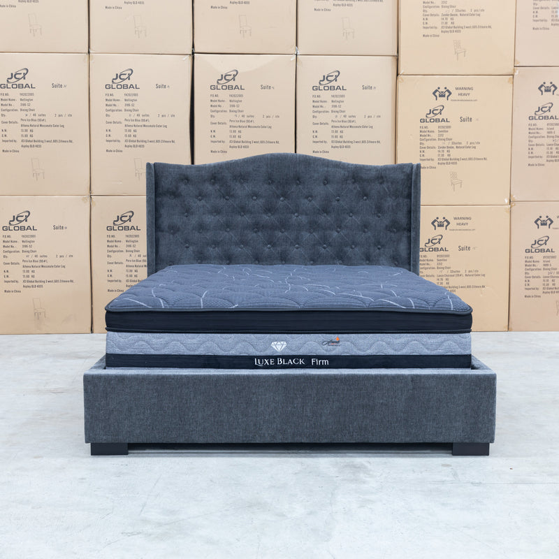 The Avian Queen Fabric Bed – Charcoal available to purchase from Warehouse Furniture Clearance at our next sale event.