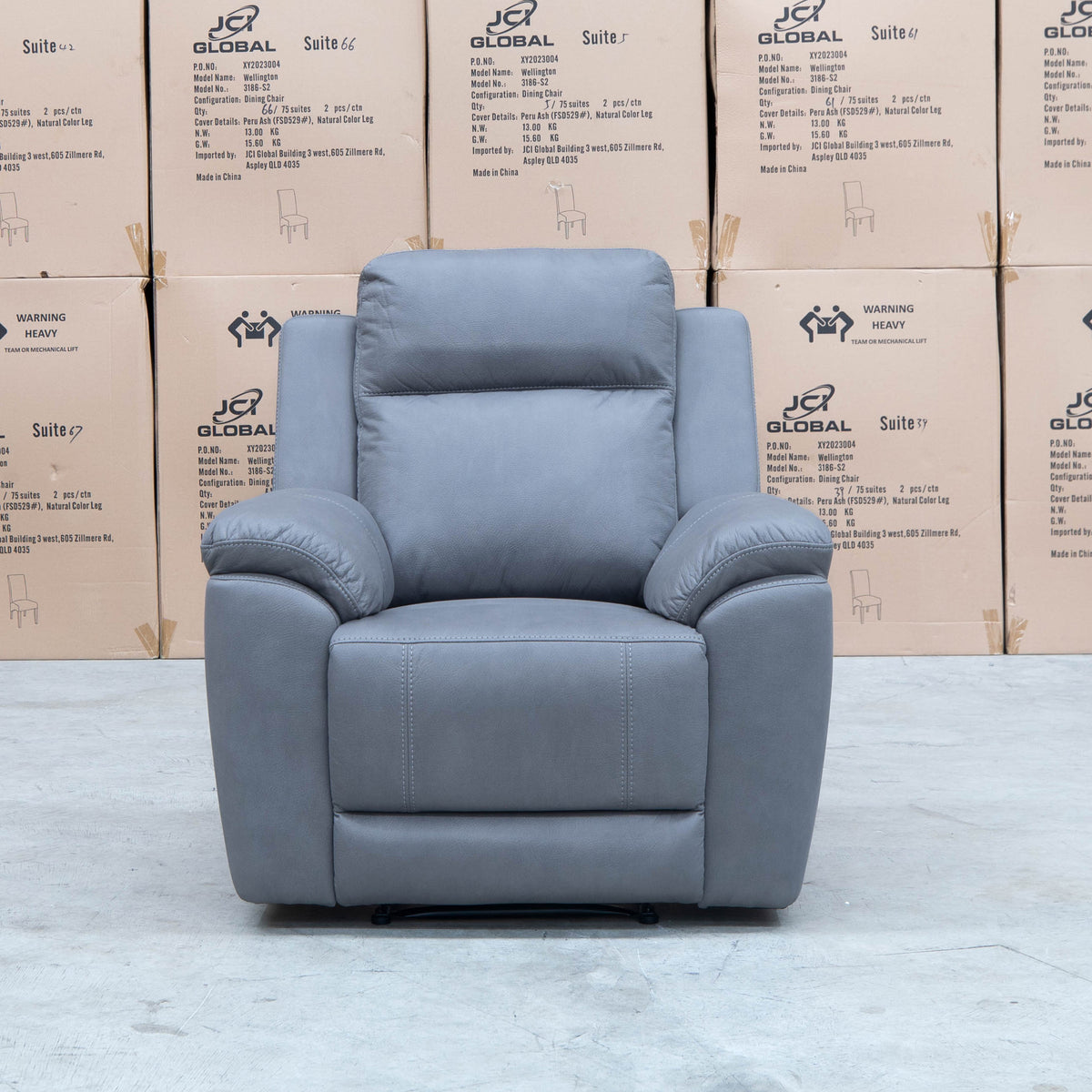 The Bari Single Recliner - Ash available to purchase from Warehouse Furniture Clearance at our next sale event.