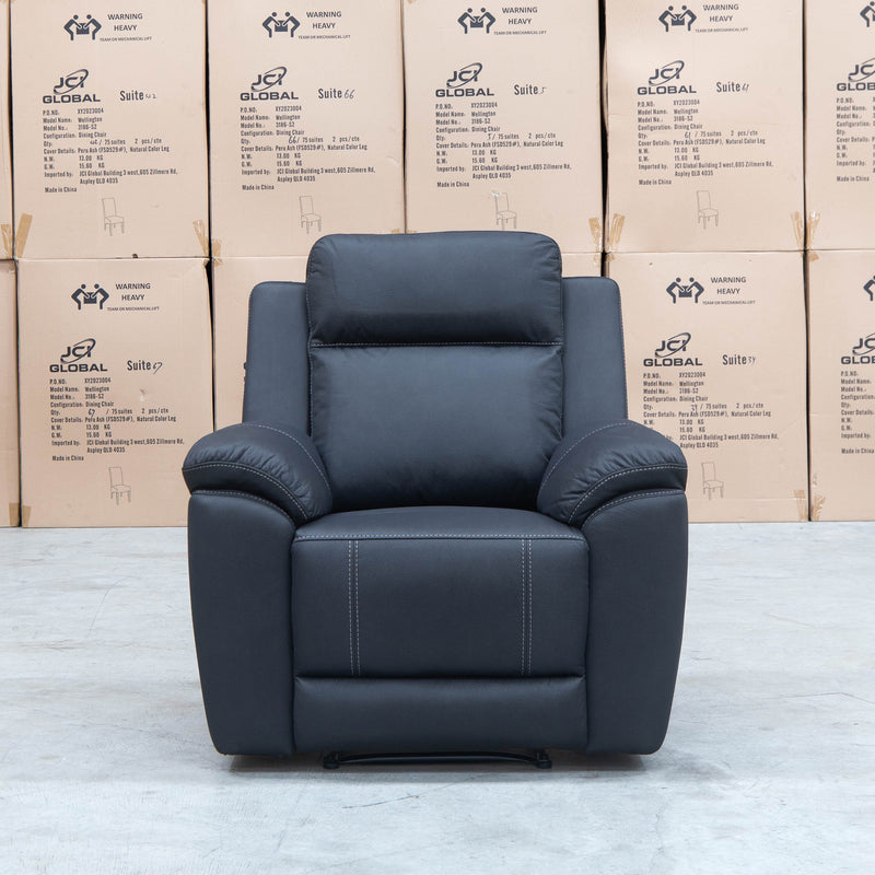 The Bari Single Recliner - Jet available to purchase from Warehouse Furniture Clearance at our next sale event.