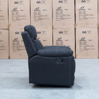 The Bari Single Recliner - Jet available to purchase from Warehouse Furniture Clearance at our next sale event.