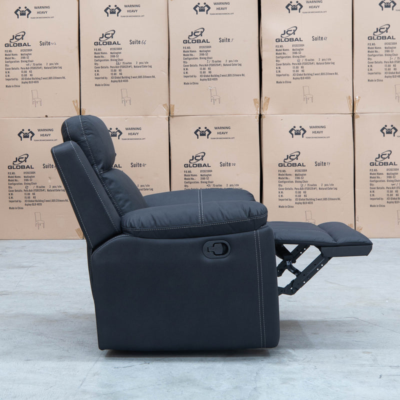 The Bari Single Recliner - Jet available to purchase from Warehouse Furniture Clearance at our next sale event.