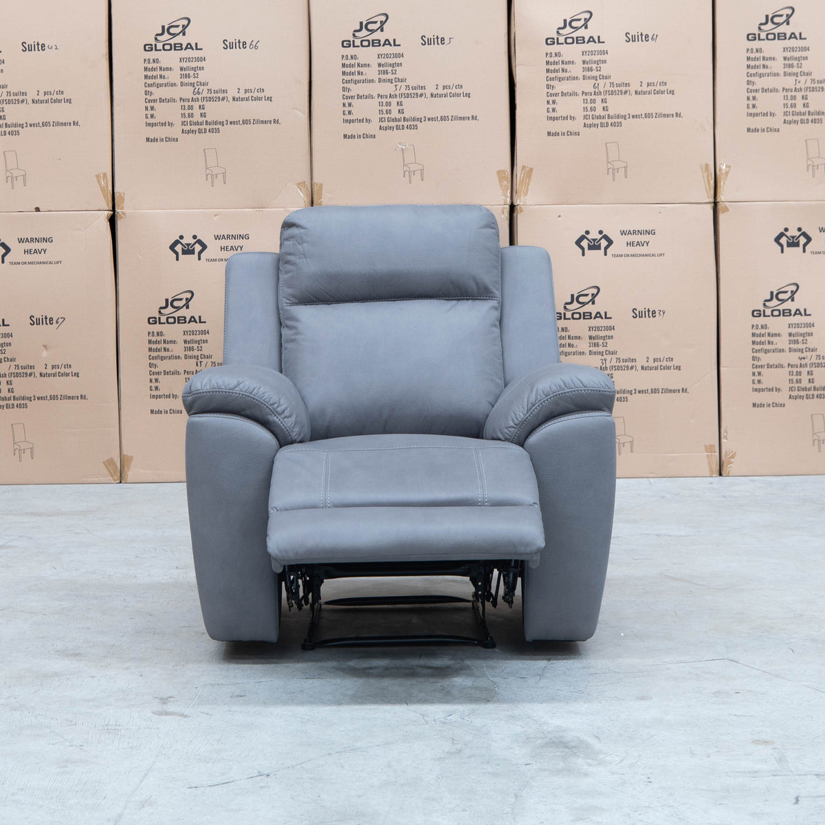 The Bari Single Recliner - Ash available to purchase from Warehouse Furniture Clearance at our next sale event.
